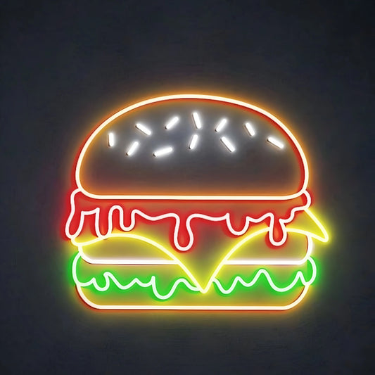 Big Burger Neon Sign Glowing Signs Studio